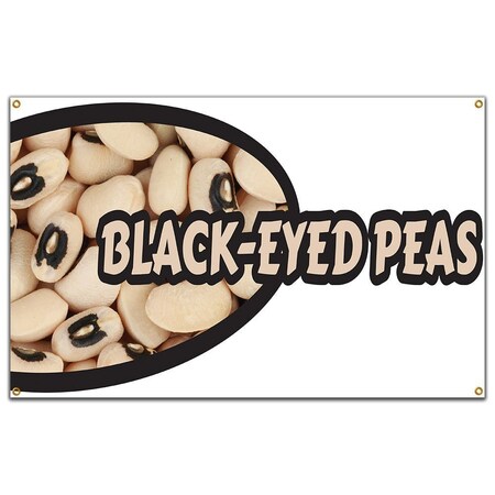 Signmission Black Eyed Peas Banner Concession Stand Food Truck Single Sided B-96 Black Eyed Peas19